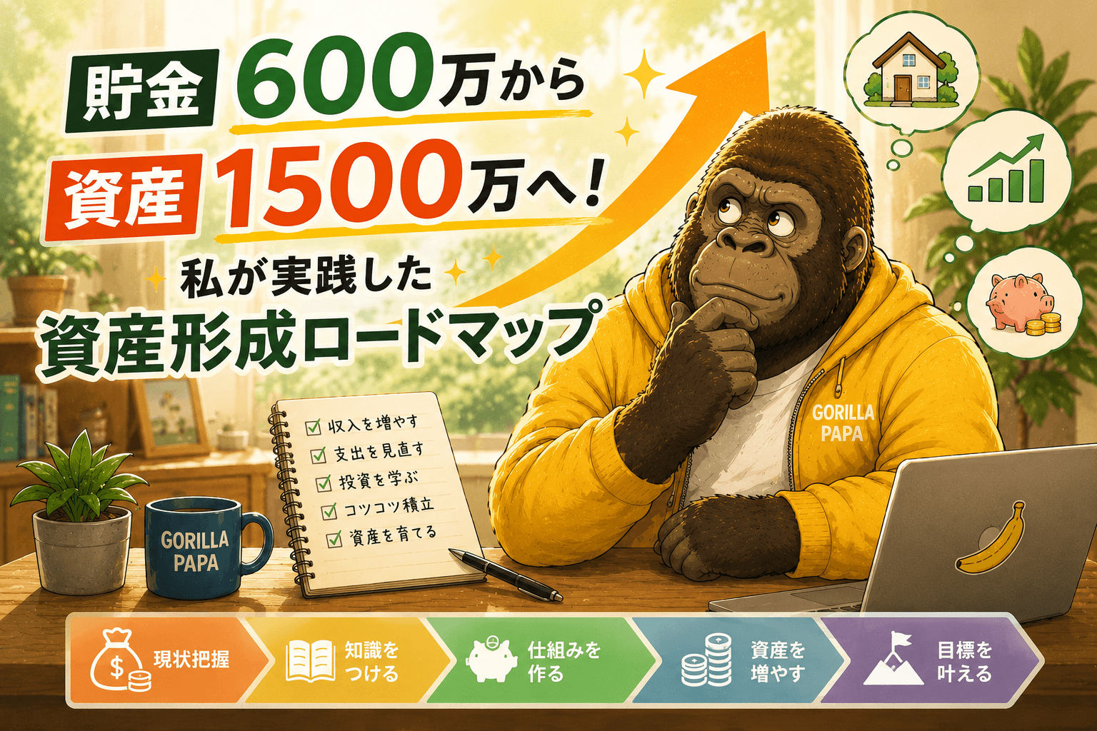 30代ゴリラパパの投資生活の資産形成ロードマップ
