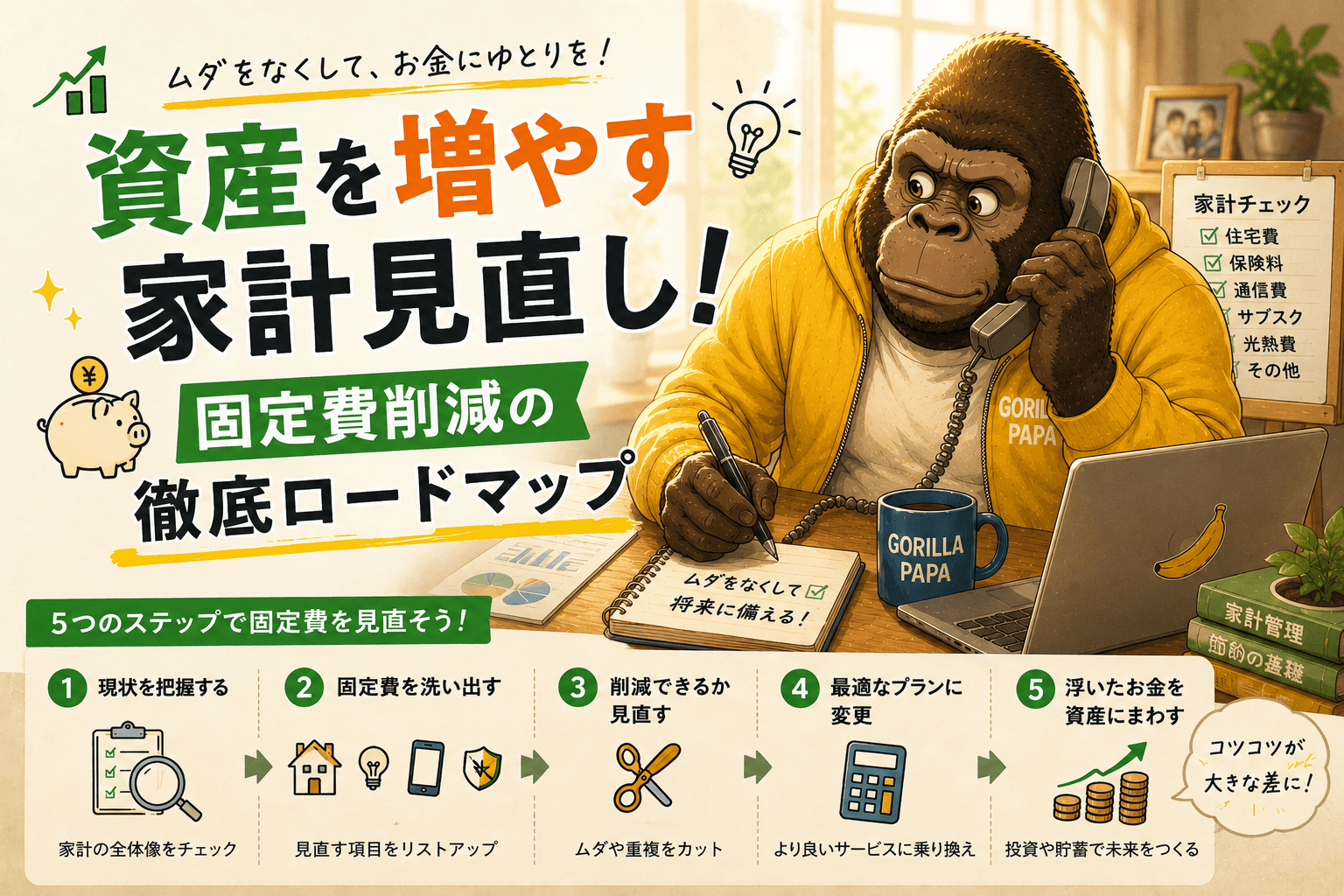 30代ゴリラパパの投資生活の家計見直し